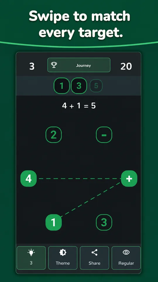 Regular mode board in the dark theme